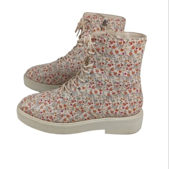 S2566 EUC SCHUTZ McKenzie Floral Combat Boots size 8.5B - Picture 7 of 10